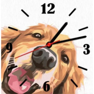 Годинник-картина за номерами "Песик", 30х30 см - Інтернет-магазин спільних покупок ToGether
