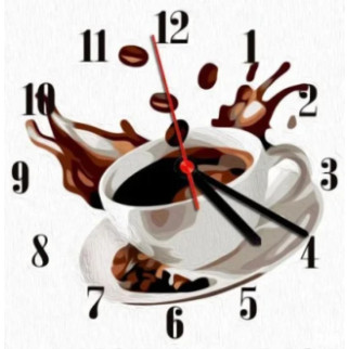 Годинник-картина за номерами "Кава", 30х30 см - Інтернет-магазин спільних покупок ToGether