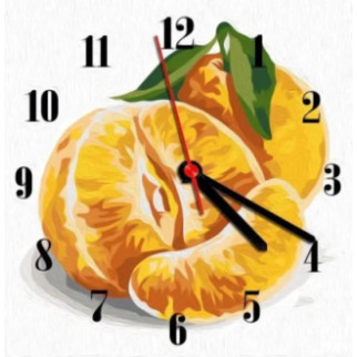 Годинник-картина за номерами "Мандарин", 30х30 см - Інтернет-магазин спільних покупок ToGether