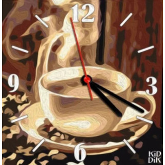 Годинник-картина за номерами "Ароматна кава", 30х30 см - Інтернет-магазин спільних покупок ToGether