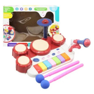 Піаніно з барабаном та мікрофоном "Jazz Drum" (червоний) - Інтернет-магазин спільних покупок ToGether
