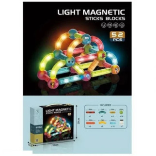 Магнітний конструктор "Light Magnetic Sticks blocks", що світиться, 52 дет - Інтернет-магазин спільних покупок ToGether