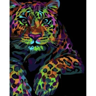 Картина за номерами на чорному фоні "Поп-арт леопард" 40х50 - Інтернет-магазин спільних покупок ToGether