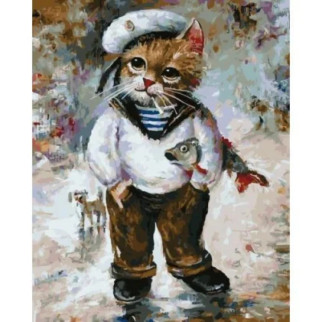 Картина за номерами "Кіт-моряк" 40х50 см - Інтернет-магазин спільних покупок ToGether