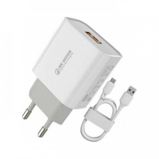 Мережевий зарядний пристрій кабель USB-Type-C WK WP-U57-White 18 Вт білий - Інтернет-магазин спільних покупок ToGether