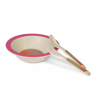 Дитячий набір посуду Fissman Їжачок PT-8345-3 3 предмета рожевий - Інтернет-магазин спільних покупок ToGether