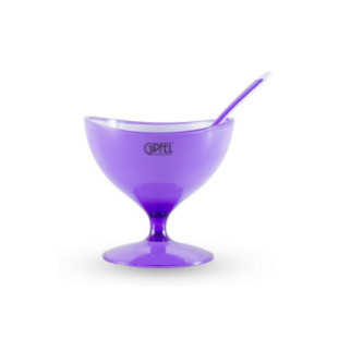 Креманка з ложкою Gipfel Lumino GP-9482 10х10 см фіолетова - Інтернет-магазин спільних покупок ToGether