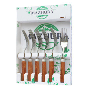 Набір виделок закусочних Mazhura Wood Walnut MZ-506096 6 шт - Інтернет-магазин спільних покупок ToGether