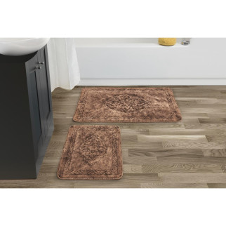 Набір килимків для ванної Arya Damaks AR-A107216-Brown 2 предмета коричневі - Інтернет-магазин спільних покупок ToGether