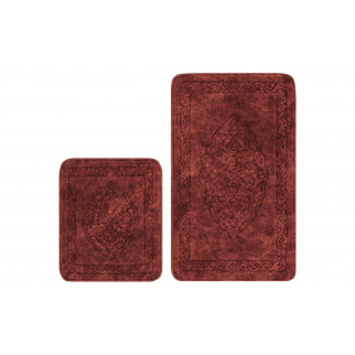 Набір килимків для ванної Arya Damaks AR-A107216-Burgundy 2 предмета бордові - Інтернет-магазин спільних покупок ToGether