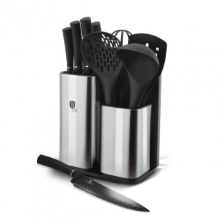 Набір кухонного приладдя і ножів Berlinger Haus Black Silver Collection BH-6247 12 предметів - Інтернет-магазин спільних покупок ToGether