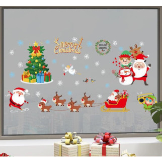 Набір новорічних наклейок на вікно Happy New Year 4 13799 60х90 см 1 лист - Інтернет-магазин спільних покупок ToGether