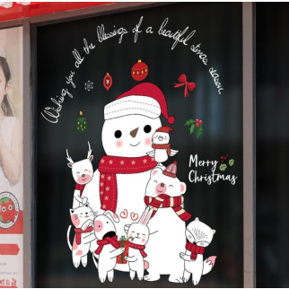 Набір новорічних наклейок на вікно New Year 7 13773 45х60 см 1 лист - Інтернет-магазин спільних покупок ToGether
