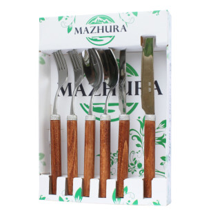 Набір столових приладів Mazhura Wood Walnut MZ-505661 6 предметв - Інтернет-магазин спільних покупок ToGether
