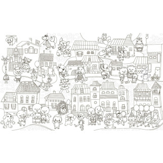 Шпалери-розмальовки Казкове місто з тваринами 60*100 C-100029 - Інтернет-магазин спільних покупок ToGether