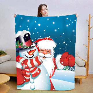 Плед 3D новорічний Санта і Сніговик 3031_A 13585 160х200 см - Інтернет-магазин спільних покупок ToGether