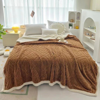 Плед Dushka Home Ромб 20773 200х230 см коричневий - Інтернет-магазин спільних покупок ToGether
