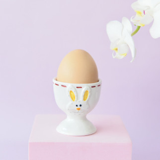 Підставка під яйце керамічна Кролик Великодній 6798 біла - Інтернет-магазин спільних покупок ToGether
