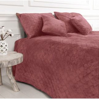 Покривало двоспальне ТЕП Velour Ромб круглий Mesa Rose 4-00516_22725 180х240 см рожеве - Інтернет-магазин спільних покупок ToGether