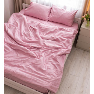 Постільна білизна двоспальна Dushka Home Страйп сатин 20581 180х215 см світло-рожева - Інтернет-магазин спільних покупок ToGether