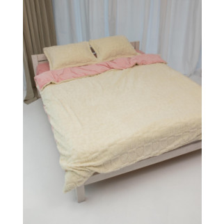 Постільна білизна плюшева двоспальна Dushka Home 20724 180х215 см кремова з рожевим - Інтернет-магазин спільних покупок ToGether