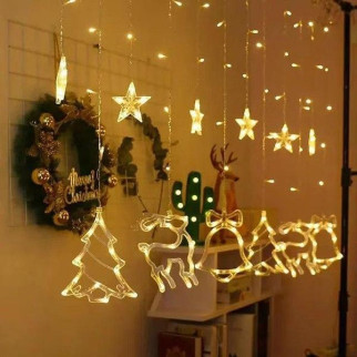 Світлодіодна гірлянда штора 138 LED SK Різдвяна 77546437 2.5 м білий теплий - Інтернет-магазин спільних покупок ToGether