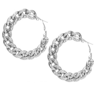 Сережки жіночі Кільце 8469 60 мм 2 шт сріблясті - Інтернет-магазин спільних покупок ToGether