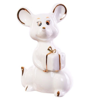 Фігурка декоративна Lefard Мишка з подарунком 149-409 8 см біла - Інтернет-магазин спільних покупок ToGether