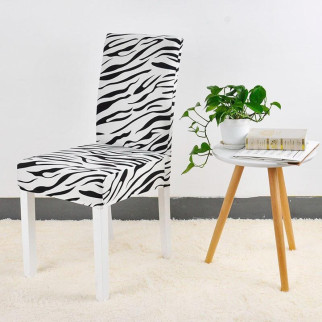 Чохол на стілець універсальний Evibu Туреччина Абстракція 50687 білий з чорним - Інтернет-магазин спільних покупок ToGether