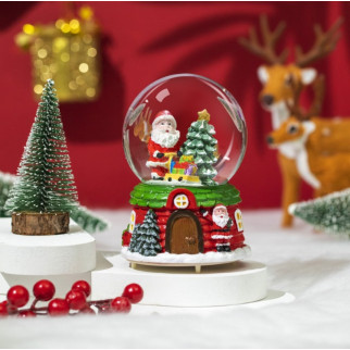 Куля новорічна декоративна з підсвіткою Дід Мороз з подарунками 13992 12х8 см - Інтернет-магазин спільних покупок ToGether
