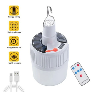 Лампа кемпінгова LED 100w на акумуляторі ( заряджається від сонця та через USB) - Інтернет-магазин спільних покупок ToGether