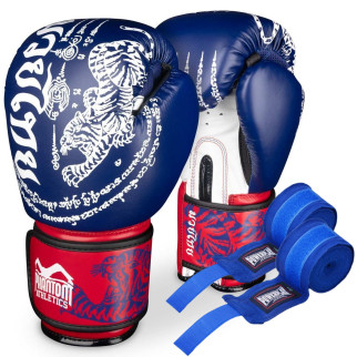 Боксерські рукавиці Phantom Muay Thai Blue 16 унцій (капа в подарунок) - Інтернет-магазин спільних покупок ToGether
