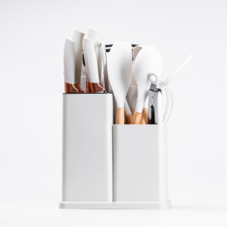 Набір кухонного приладдя на підставці 19 штук кухонні аксесуари з силікону з бамбуковою ручкою - Інтернет-магазин спільних покупок ToGether